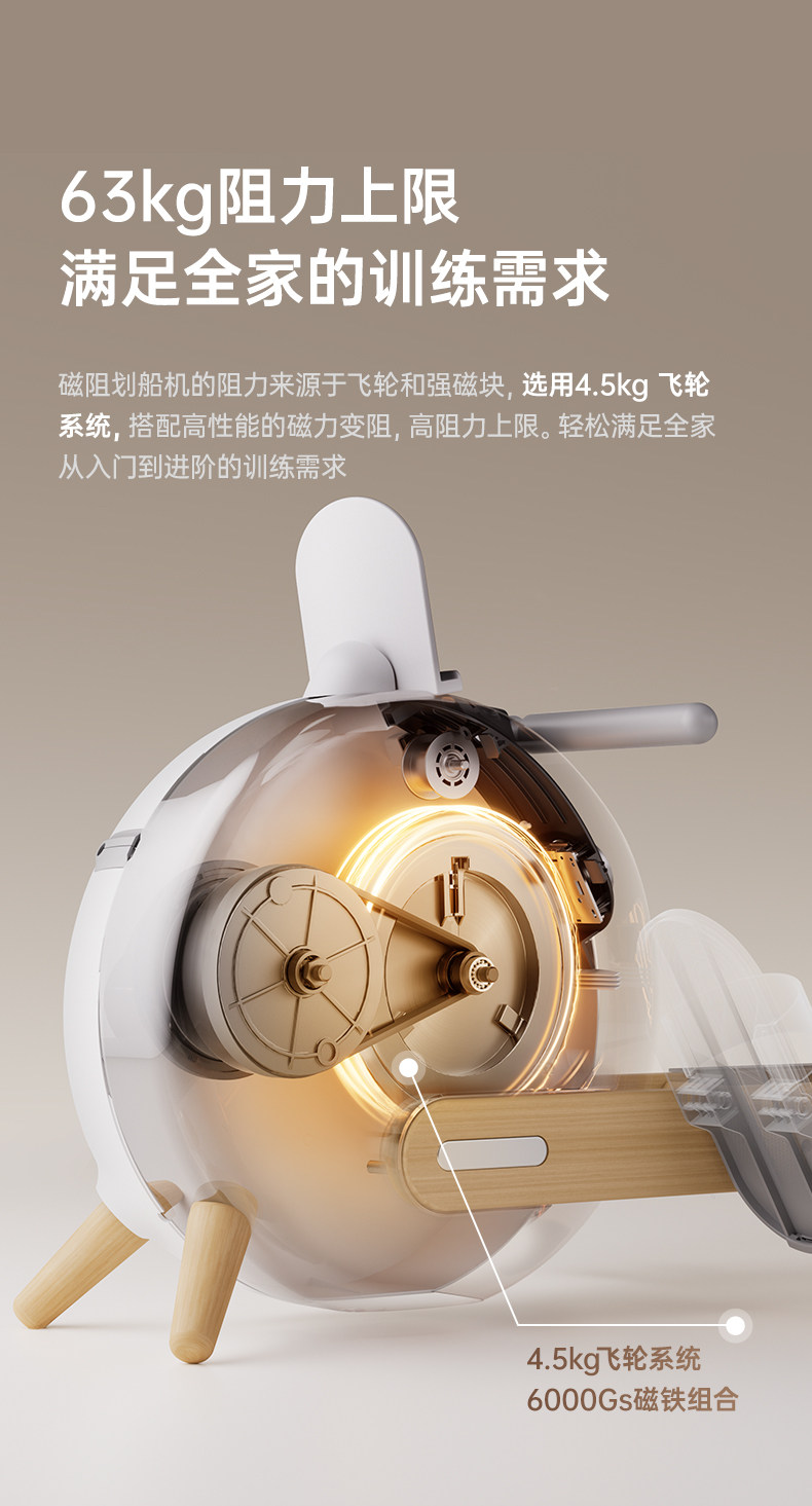 Тренажер для гребли 佑美划船机家用健身器材燃脂磁阻静音综合训练器小型智能滑船器r6 Umay