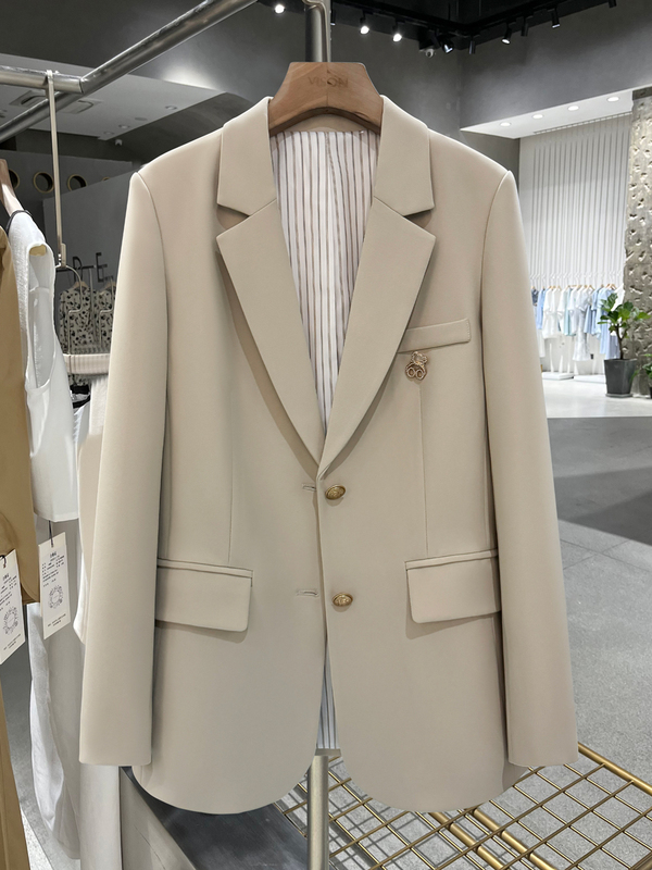 Off-White Preppy Style Blazer for Women 2026 Spring New Autumn Hot-Selling Striped Suit Goddess Style Uniform