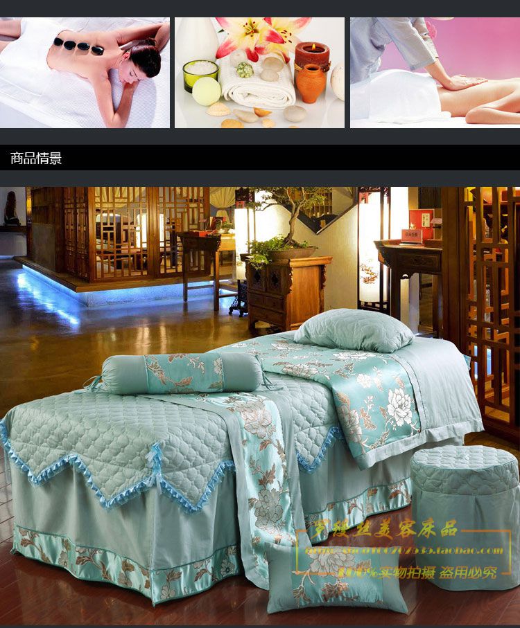 New cotton vẻ đẹp cơ thể trải giường bốn bộ đơn giản cotton Châu Âu beauty salon massage giường bìa có thể được tùy chỉnh