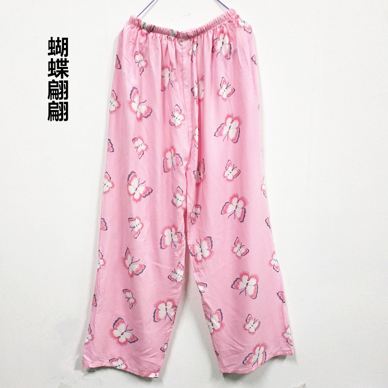 Pajama quần của phụ nữ quần nhân tạo cotton mùa xuân kích thước lớn thường nam điều hòa không khí mặc nhà quần mùa xuân và mùa hè cotton lụa vài quần ngủ bộ lụa mặc nhà