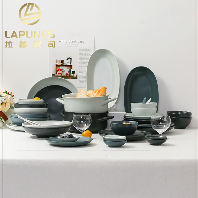 lapunes Nordic Wind minimalist Creative Pure Colour Cutlery Sets Now Contemporary Bowls Disc Combinations Wedding Jo Relocation Gift Gift-giving Gifts