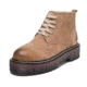 Ga châu âu 2020 mùa xuân mới giày da đế dày đơn nữ da nubuck sinh viên giày nữ hợp thời trang giày Martin giày bốt nữ - Kính khung