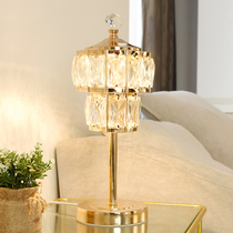 Light luxury master bedroom crystal lamp bedroom bedside lamp warm European small luxury creative ins girl simple modern