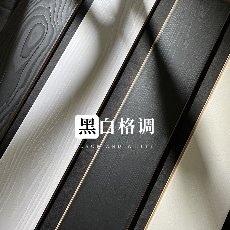 Pure black and white art reinforces composite wood flooring commercial clothing store wear and environmental protection 12mm