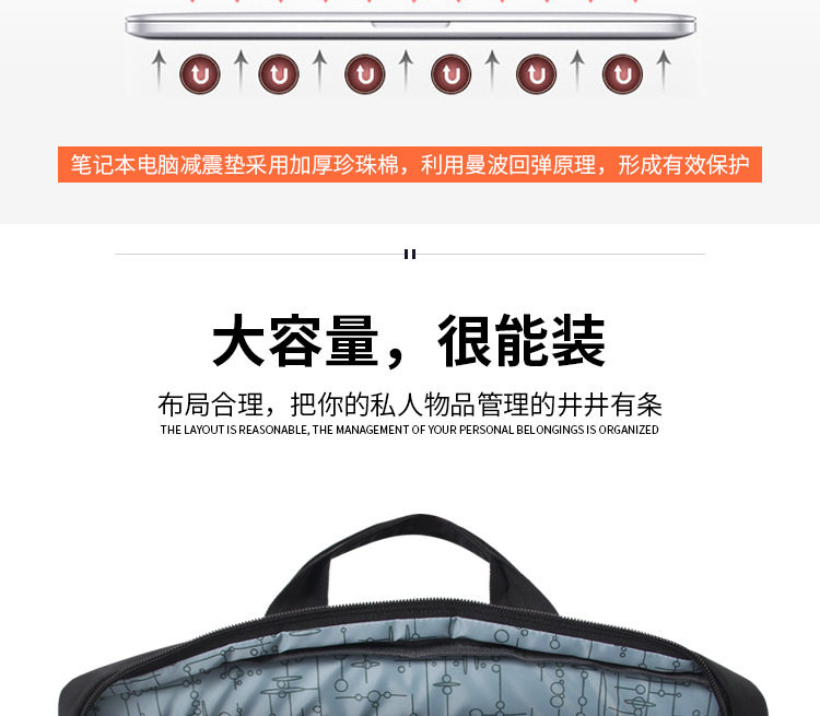 чемодан 牛津布公文包男商务手提包横款大容量电脑包防泼水斜挎单肩包