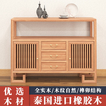 All solid wood door Hall Cabinet porch cabinet New Chinese small sideboard locker home shoe cabinet Zen modern simple