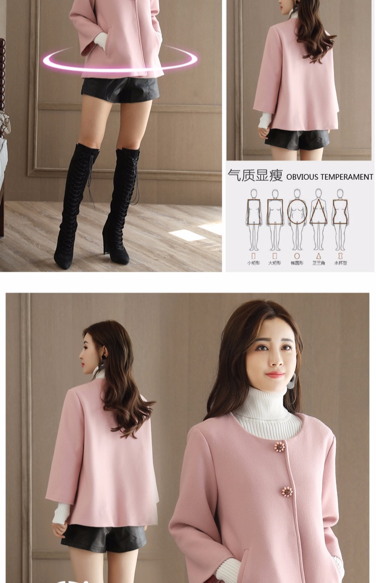 Đầu xuân, mùa thu và mùa đông của phụ nữ áo len ngắn nữ khí chất thời trang cao cấp phiên bản Hàn Quốc của quần áo len ngắn tay không cổ. áo bomber nữ