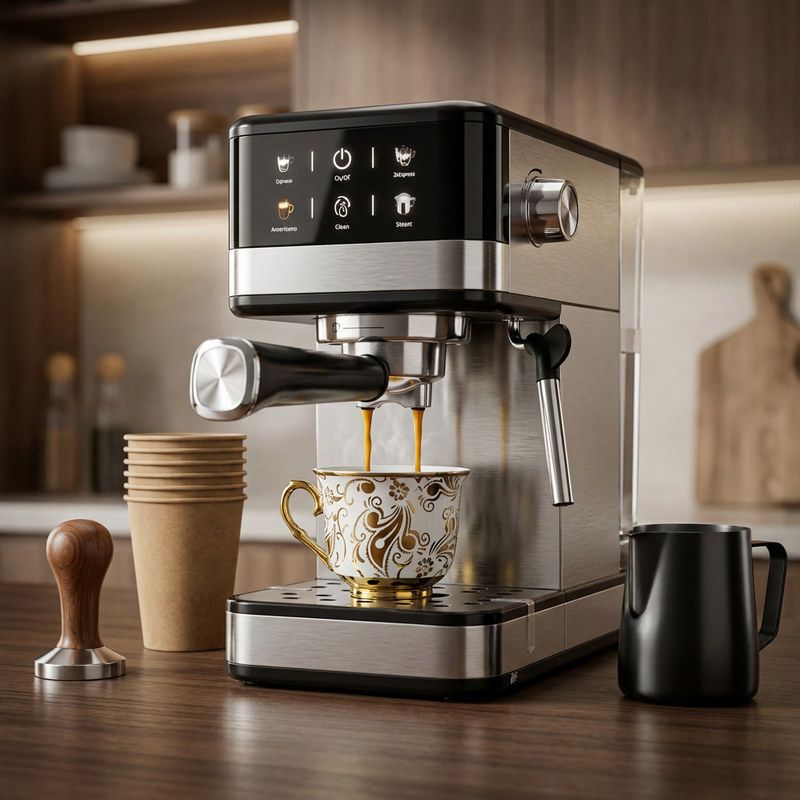 Coffee Machine for Home Use, Small Italian-Style Semi-Automatic, Office American-Style Hand Grinding and Brewing, Milk Frothing All-In-One Coffee Machine Coffee Machine for Home Use, Small Italian-Style Semi-Automatic, Office American-Style Hand Grinding and Brewing, Milk Frothing All-In-One Coffee Machine