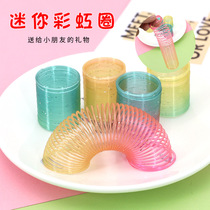 Magic Rainbow Circle Mini colorful spring ring Seven-color telescopic elastic Magic Circle Kindergarten Children Puzzle Toys