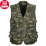 Bình thường nam kích thước lớn ba chiều túi ngụy trang vest vest câu cá nhiều túi nhiều túi V-cổ nhiếp ảnh vest nam - Dệt kim Vest áo len hàn quốc