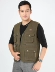 Mùa xuân và mùa thu nam trung niên cotton V-cổ cỡ lớn nhiều túi vest giản dị câu cá nhiều túi chụp ảnh vest áo ấm nam mùa đông Áo vest cotton