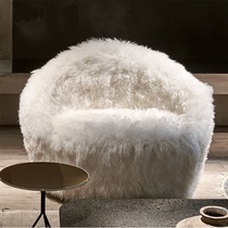 Simple beach wool sofa single European wool chair creative light luxury Sydney chair reception living room single real hair chair