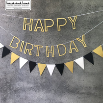 Felice fazy children adult Happy Birthday Letters Baby Full Moon birthday triangle flag