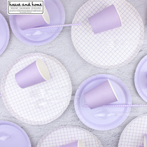 Disposable color environmental protection paper plate birthday party paper tableware disposable pizza plate ins Net red paper plate