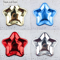 ins disposable dessert Taiwan star star plate bronzing environmental paper plate picnic birthday party theme tableware