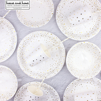 ins disposable environmentally friendly paper plate paper bowl hot stamping star star theme party birthday party paper tableware supplies