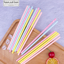 Felice fazy disposable juice drink paper straws wavy pattern color environmentally friendly biodegradable paper straws