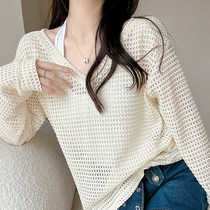 33581 Loose Needle Weaselwear Hollowed-out Blouse