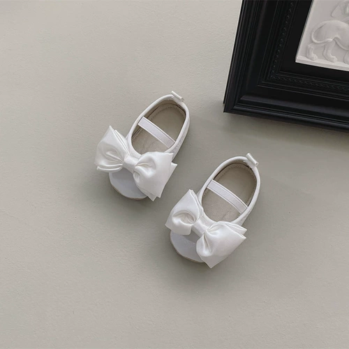 Детская обувь для девочек, детские туфли с бантиком, нескользящий шнурок-держатель для принцессы, осенняя, в западном стиле, мягкая подошва