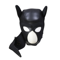 Male and female sex toys black rubber sponge tuning all-inclusive dog head cover sm stage performance punishment props