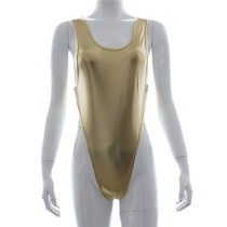 Gold gold and silver bikini conjoined red red SM Queen paint leather sex lingerie uniform set temptation