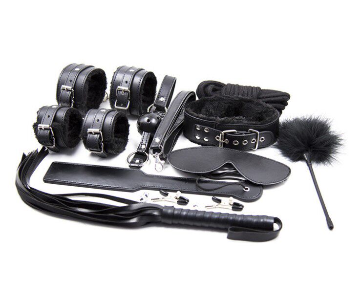 Men's passion ten-piece suit sm bed bondage tools room fun bundled rope orgasm sex supplies