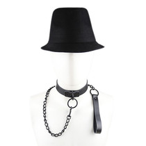 Adult sexy black real belt chain traction female appliance collar collar leather collar collar collar collar female sm