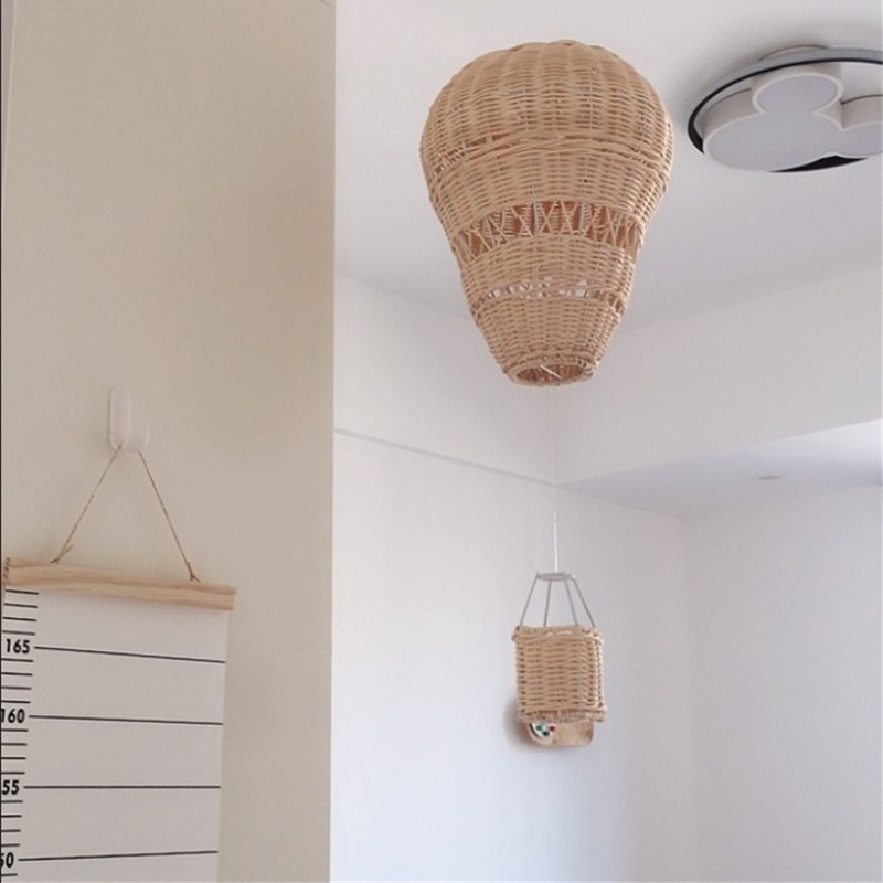 INS style hand woven real rattan hot air balloon for children's room photography display and home decoration equipment_voghion.com