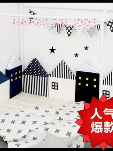 Милый детский домик для детской комнаты, защитный безопасный противоударный бортик для кровати, декор