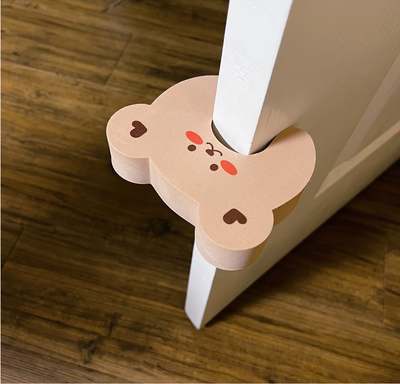 Baby safety door, door clip, children's sliding door, anti-pinch hand door, door blockage, little bear door stop, baby door clip magic tool