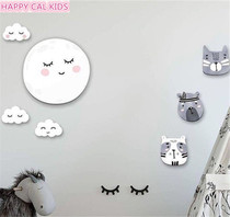 INS Shake sound super fire Nordic cartoon moon cloud wall stickers Kindergarten childrens room bedside three-dimensional wall decoration