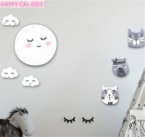 INS tremble Super fire Nordic cartoon moon cloud wall sticker kindergarten childrens room bedside three-dimensional wall decoration