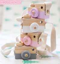 ins Super fire wooden childrens toy camera Nordic model ornaments Desktop shooting props Photo decorative pendant