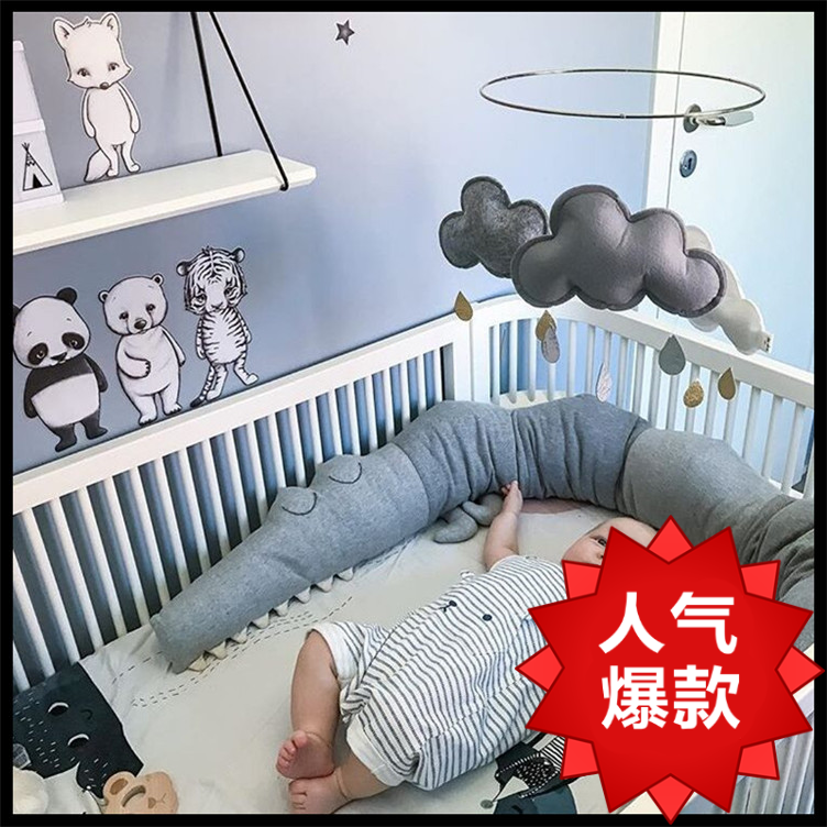 ins export Denmark Nordic style children's room decoration Baby bed circumference Small crocodile pillow bed by sleep doll