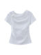 Elegant Twisted Collar White Short-Sleeve T-Shirt for Women, Summer New Design with Pleated Slim Fit and Unique Draped Collar Top