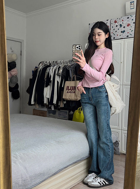 Slightly See-Through, Sexy, Rolled-Edge, Drapey Modal Base Shirt for Women, New Spring and Autumn Korean Style Slim-Fit Long-Sleeve T-Shirt, Sun Protection Shirt