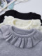 Sweet and Youthful Ruffle Collar Bell-Sleeve Knit Top for Women, New Spring Slim-Fit Layered Stretchy Base Sweater