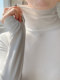 Basic High-Neck Brushed Thin Velvet Spring and Autumn Base Layer Shirt for Women, New Korean Style Slim Fit Warm Long-Sleeve T-Shirt for Women in Winter