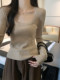 Gentle Temperament, Square Collar, Slim-Fitting Long-Sleeved Knitwear for Women, Andy Velvet Inner Layer, New Autumn Style Korean Style Simple Sweater