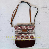 Thai characteristics elephant shoulder messenger bag hand-held pu bag change leather bag inlaid silver wallet ethnic style