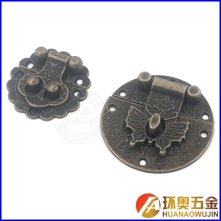 Hardware Gift Box Lock Butterfly Buckle Wooden Box Box Buckle Wine Box Jewelry Box Buckle Flower and Bird Buckle Sunflower Buckle Alloy