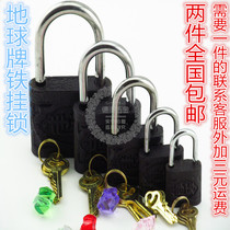 Earth brand iron padlock Anti-theft lock lock head door padlock thickened iron padlock Bolt padlock Iron padlock