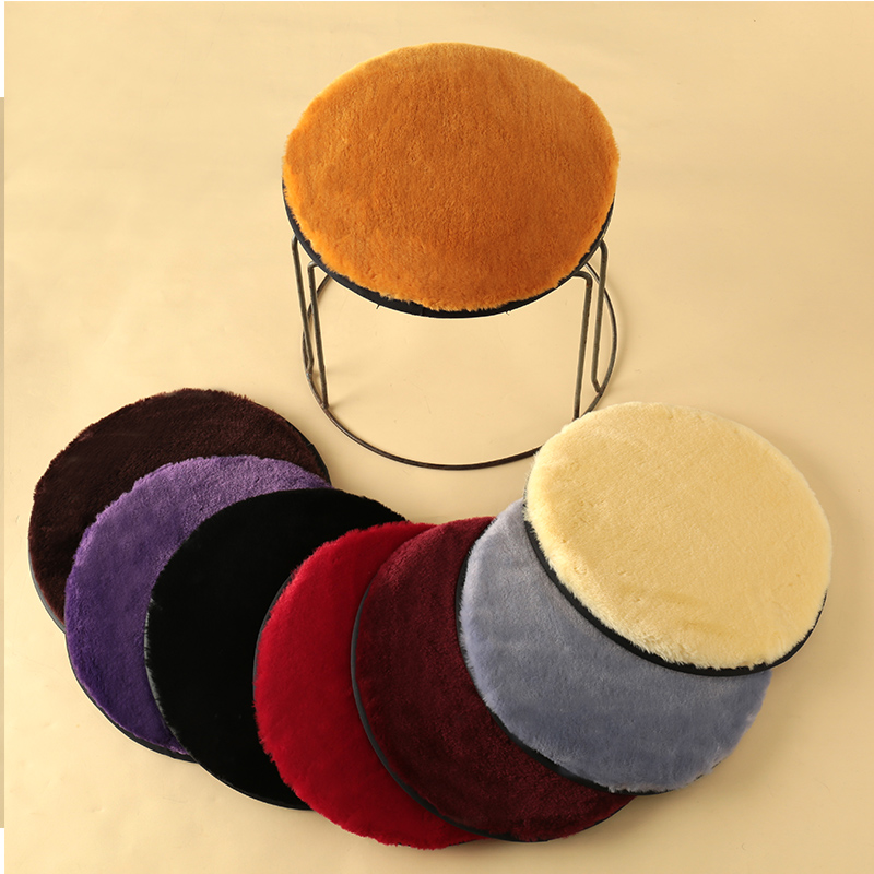 Thickened plush cushion round stool cushion office chair cushion non-slip computer chair rattan chair cushion solid color round stool cushion