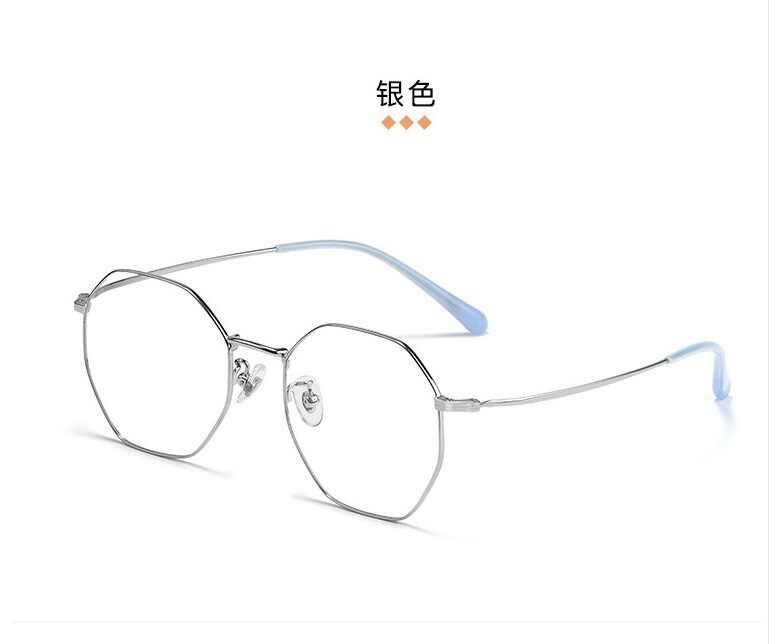 New beta titanium polygon pure titanium eye frame fashion personality spectacle frame retro art glasses 86053