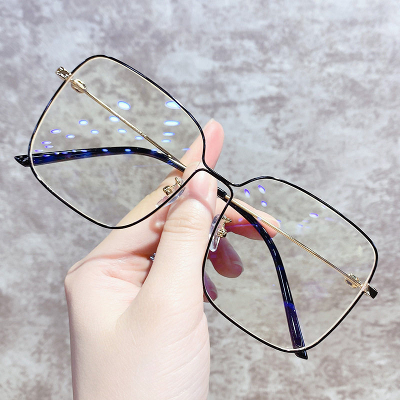 0269 New Korean Version Fashion Vegan Spectacle Frame Woman Retro Big Frame Flat Mirror Street Beat THIN TREND SPECTACLE FRAME