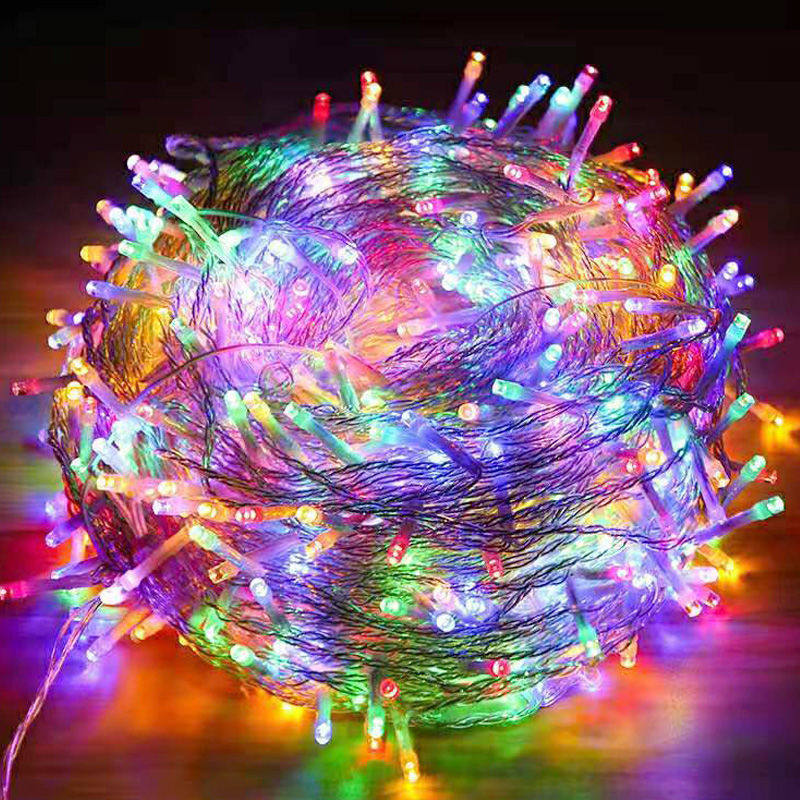 Outdoor colorful flash lights, small colored lights, flashing lights, string lights, stars, wedding, Christmas, New Year, wedding room decoration lights