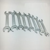 Double-head opening wrench with forged and pressed solid wrench