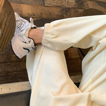 Pregnant women pants Spring and Autumn wear fashion tide mother thick plus velvet loose leisure sports bunch foot Harlan belly lantern