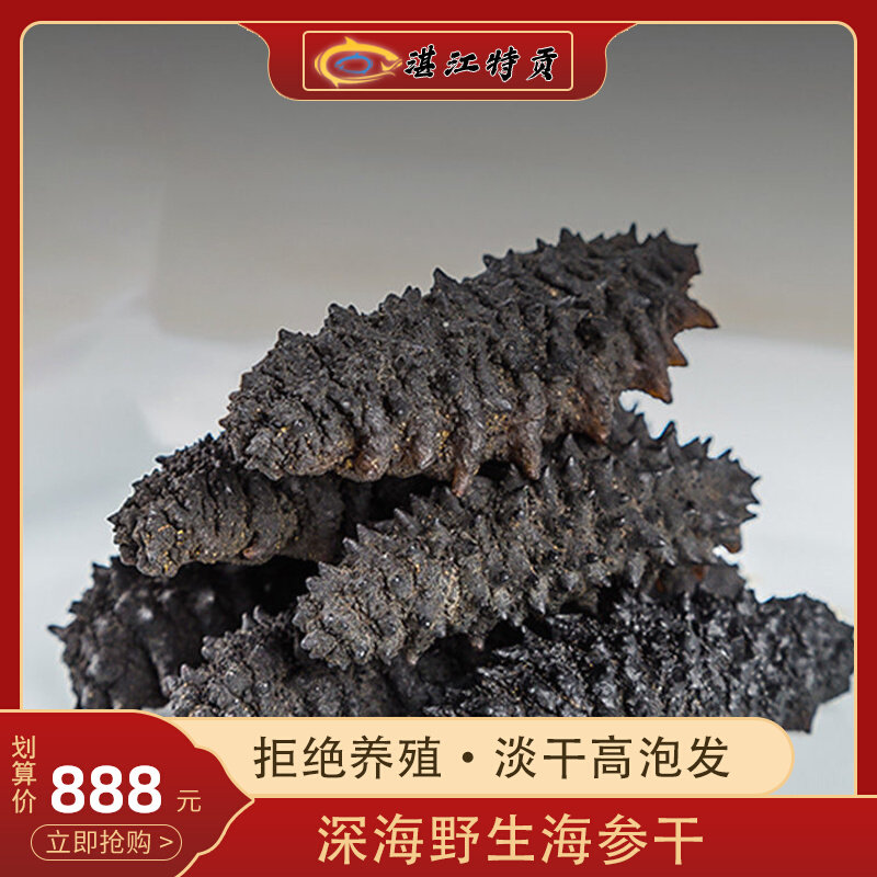 Sea cucumber dry goods 250g Spurs to take two 500g wild threads light dry sea cucumber Non-ready-to-eat gift box Zhanjiang Tis 
