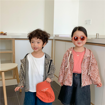Boy 2022 Spring and autumn new All cotton BAO WEN Lianhood jacket female baby foreign air casual blouse zipped cardiovert
